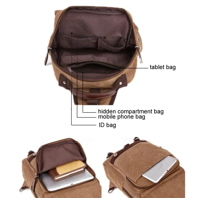 Dark Blue Canvas Chest Bag For Outdoor Travel Lightweight And Durable