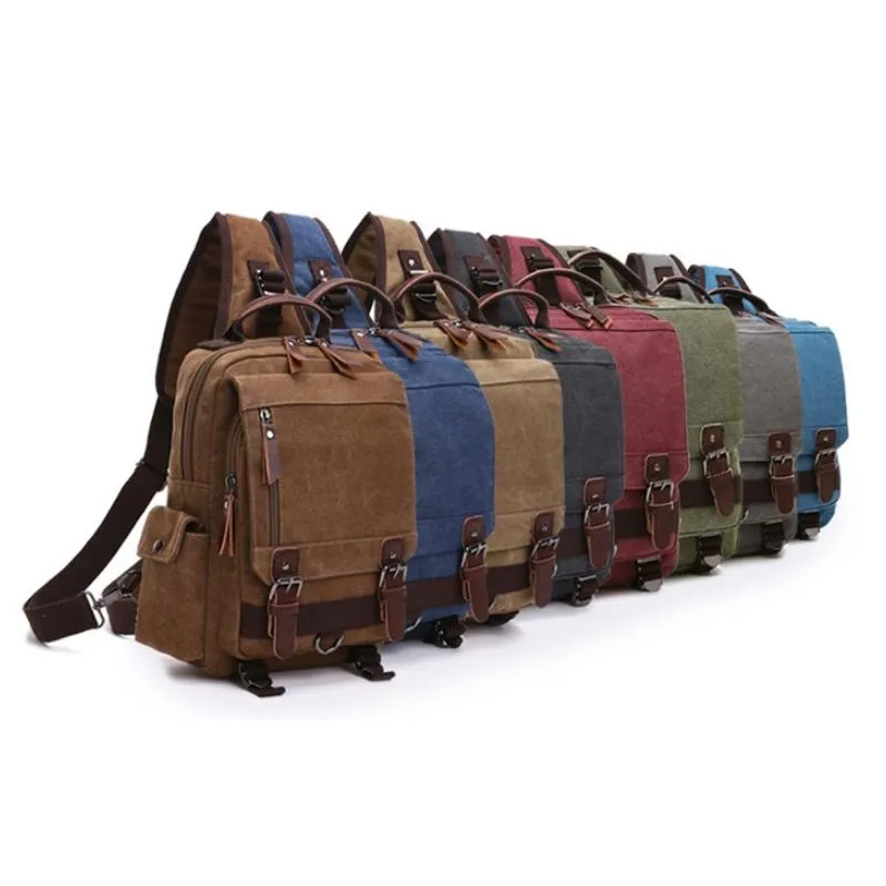 Dark Blue Canvas Chest Bag For Outdoor Travel Lightweight And Durable