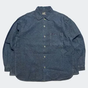 DDL 307 RAPHAEL-I RELAX FIT PENNY COLLAR SINGLE POCKET SALT & PEPPER DENIM SHIRT-10OZ-RW TE