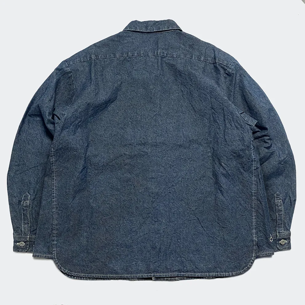DDL 307 RAPHAEL-I RELAX FIT PENNY COLLAR SINGLE POCKET SALT & PEPPER DENIM SHIRT-10OZ-RW TE