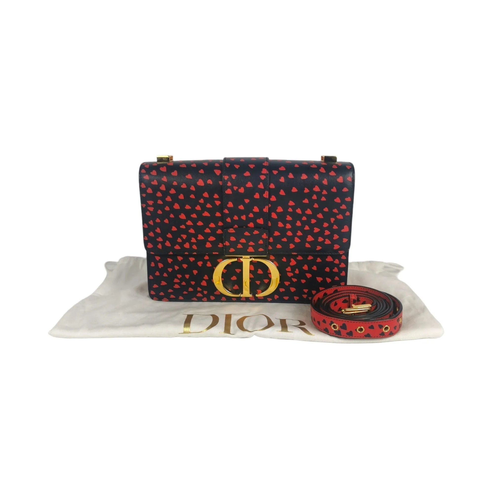Dior 30 Montaigne I love Paris Red Hearts Leather