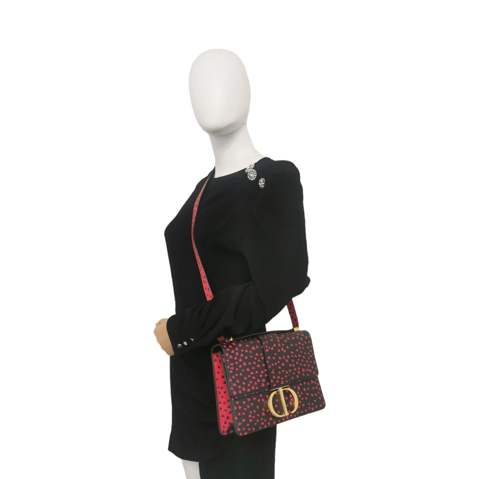 Dior 30 Montaigne I love Paris Red Hearts Leather