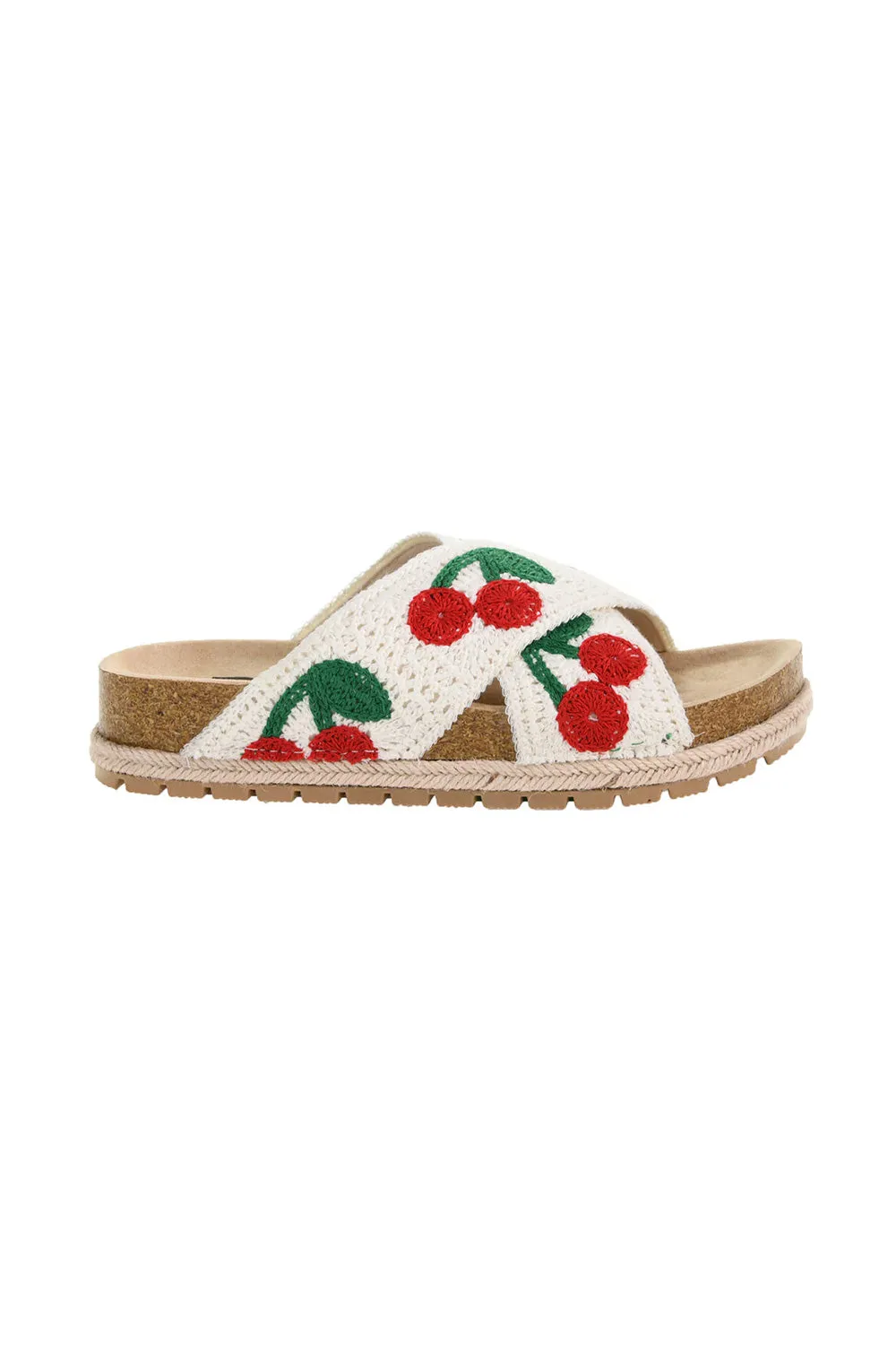 Dirty Laundry Tacoma Cherry Crochet Platform Sandals for Women in Red | TOWW-015 RED