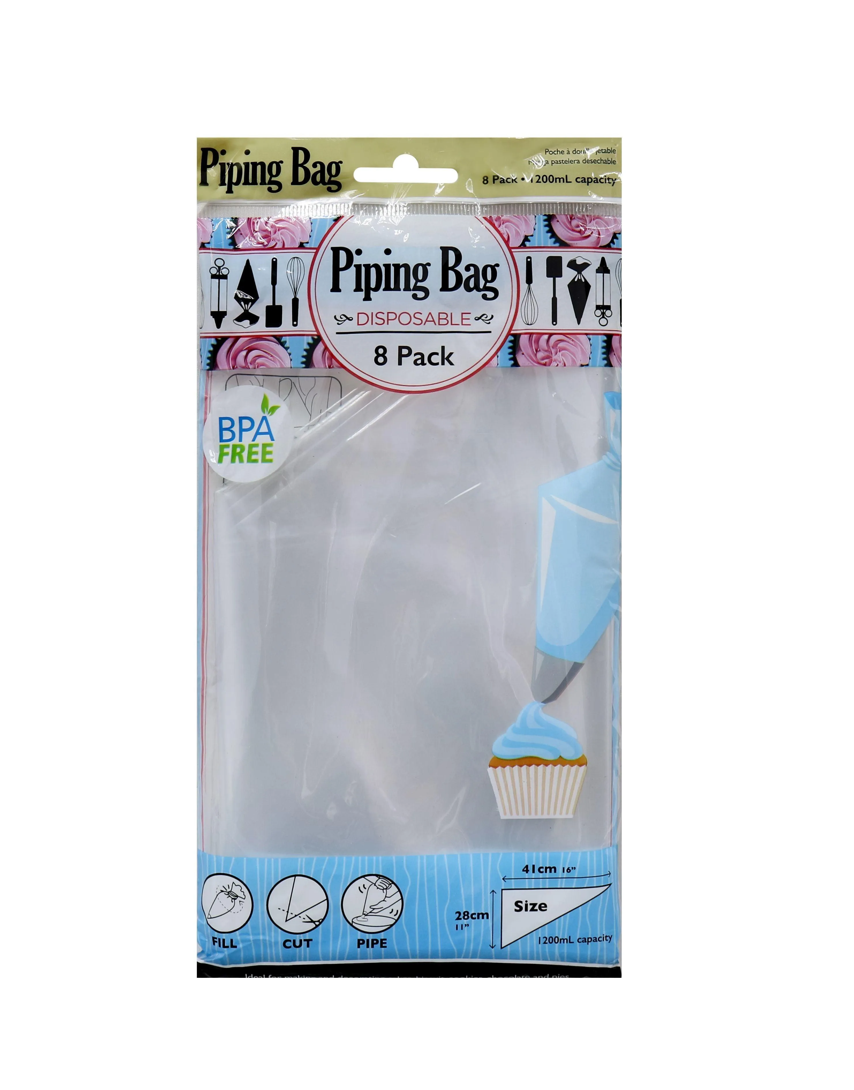 Disposable Icing Bag 28 x 41cm BPA Free | 8 Pack