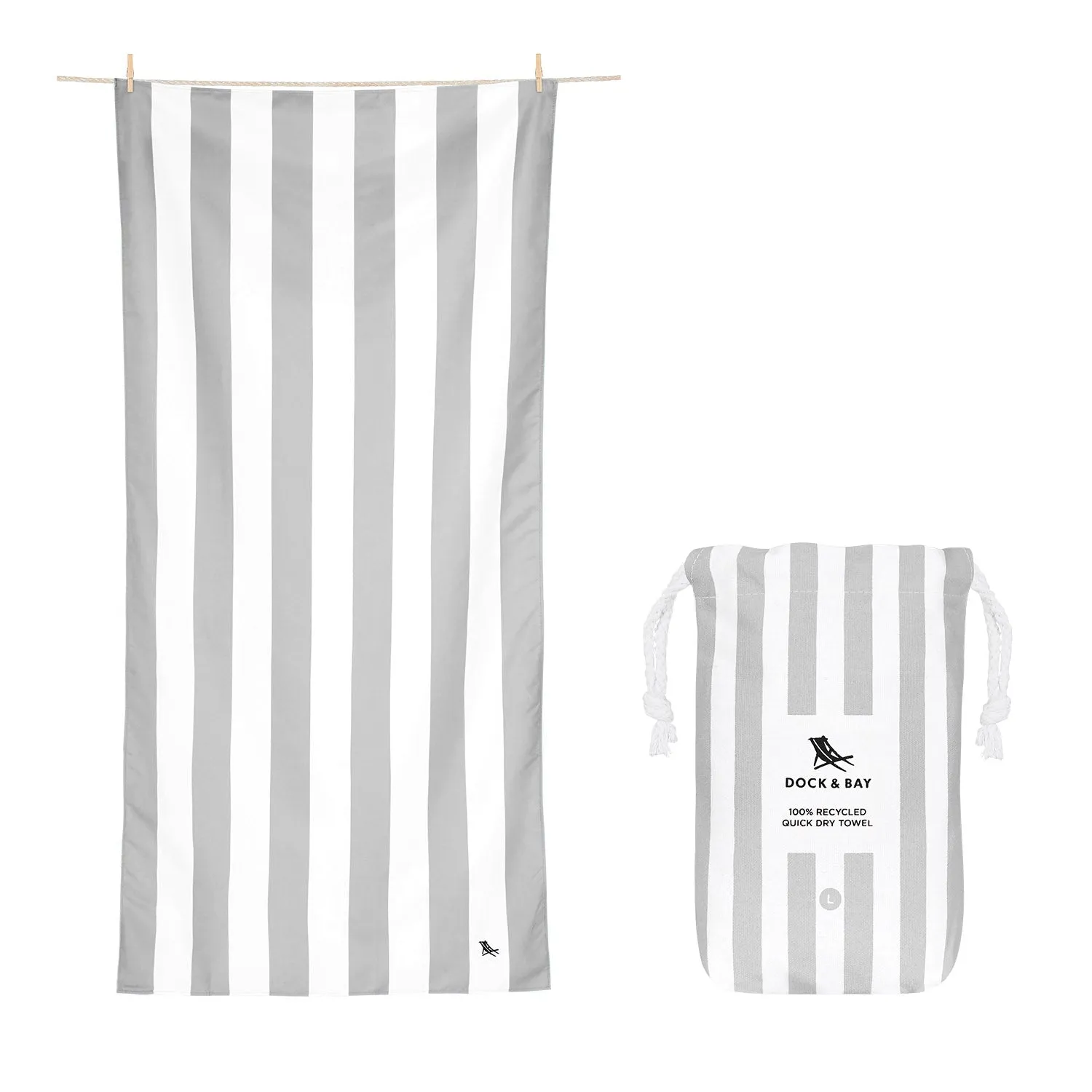 DOCK & BAY QUICK DRY TOWELS CABANA - GOA GREY