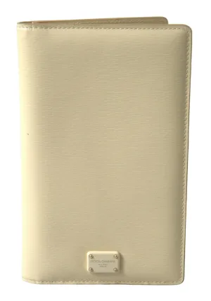 Dolce & Gabbana Beige Leather DG Logo Bifold Card Passport Holder Wallet
