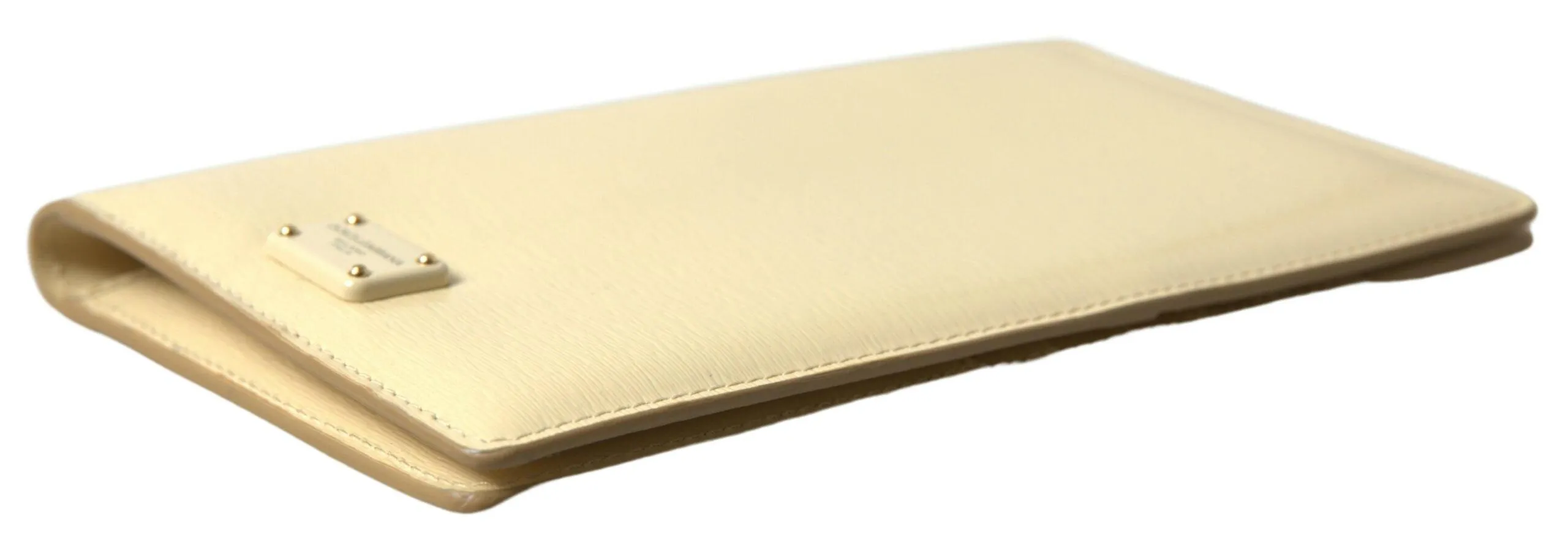 Dolce & Gabbana Beige Leather DG Logo Bifold Card Passport Holder Wallet