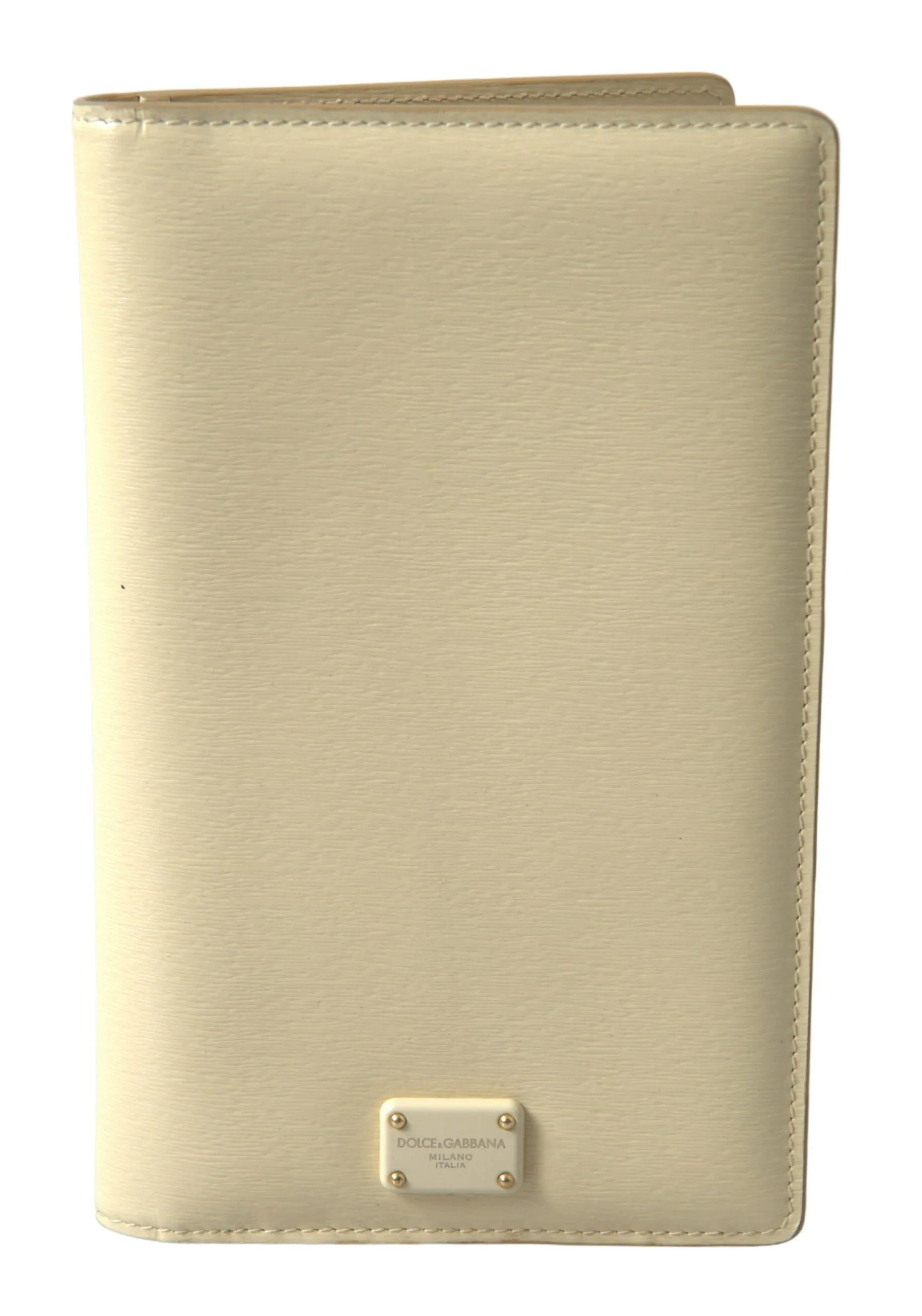Dolce & Gabbana Beige Leather DG Logo Bifold Card Passport Holder Wallet