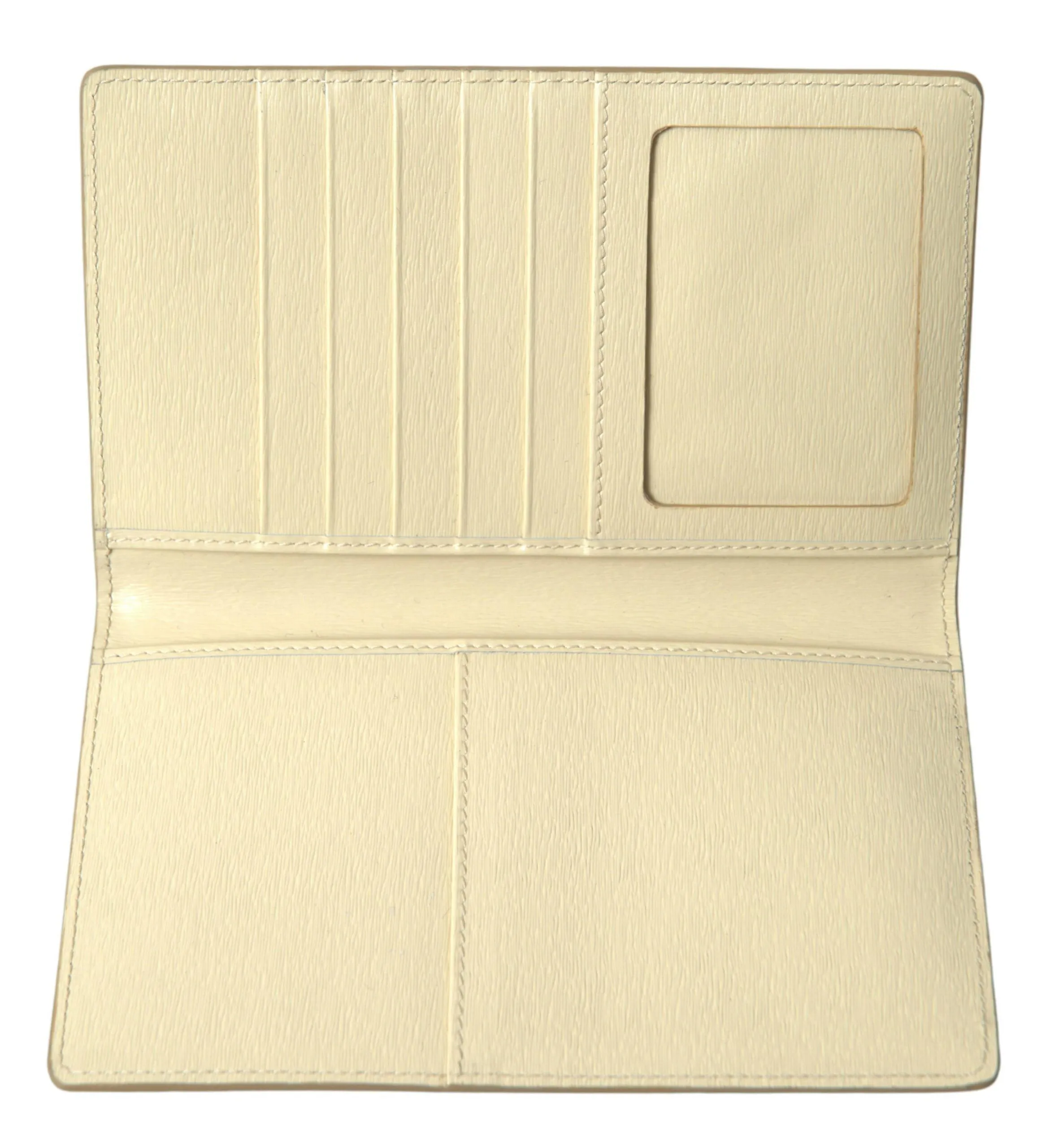 Dolce & Gabbana Beige Leather DG Logo Bifold Card Passport Holder Wallet