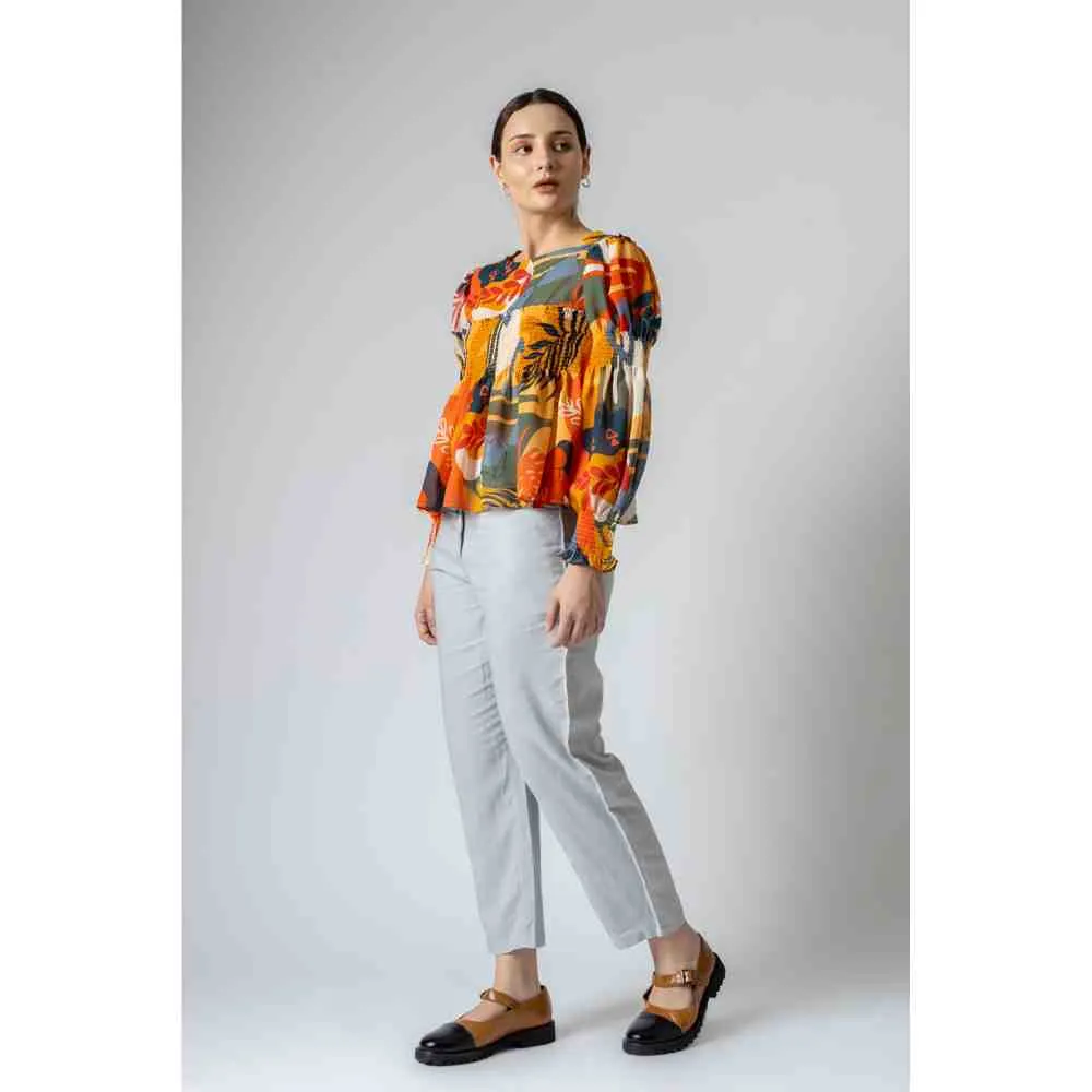 Doodlage Multicolor Puff Sleeve Cara Top