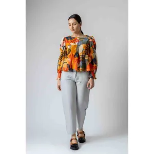 Doodlage Multicolor Puff Sleeve Cara Top