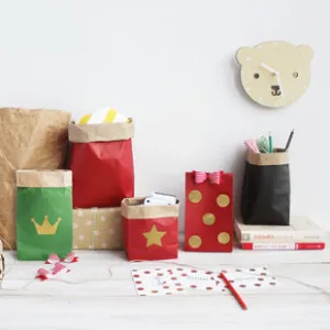 Durable Kraft Paper Storage Bags 4pcs Set H612D