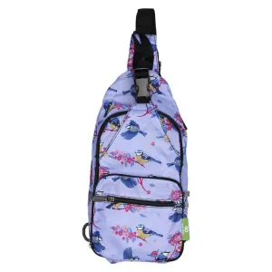 Eco Chic Lilac Lightweight Foldable Crossbody Bag Blue Tits