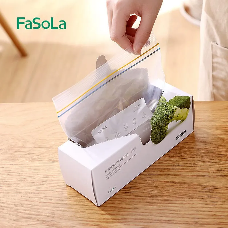 FaSoLa Double-Layer Ziplock Bags - Medium, 18x20cm, 20 Pieces