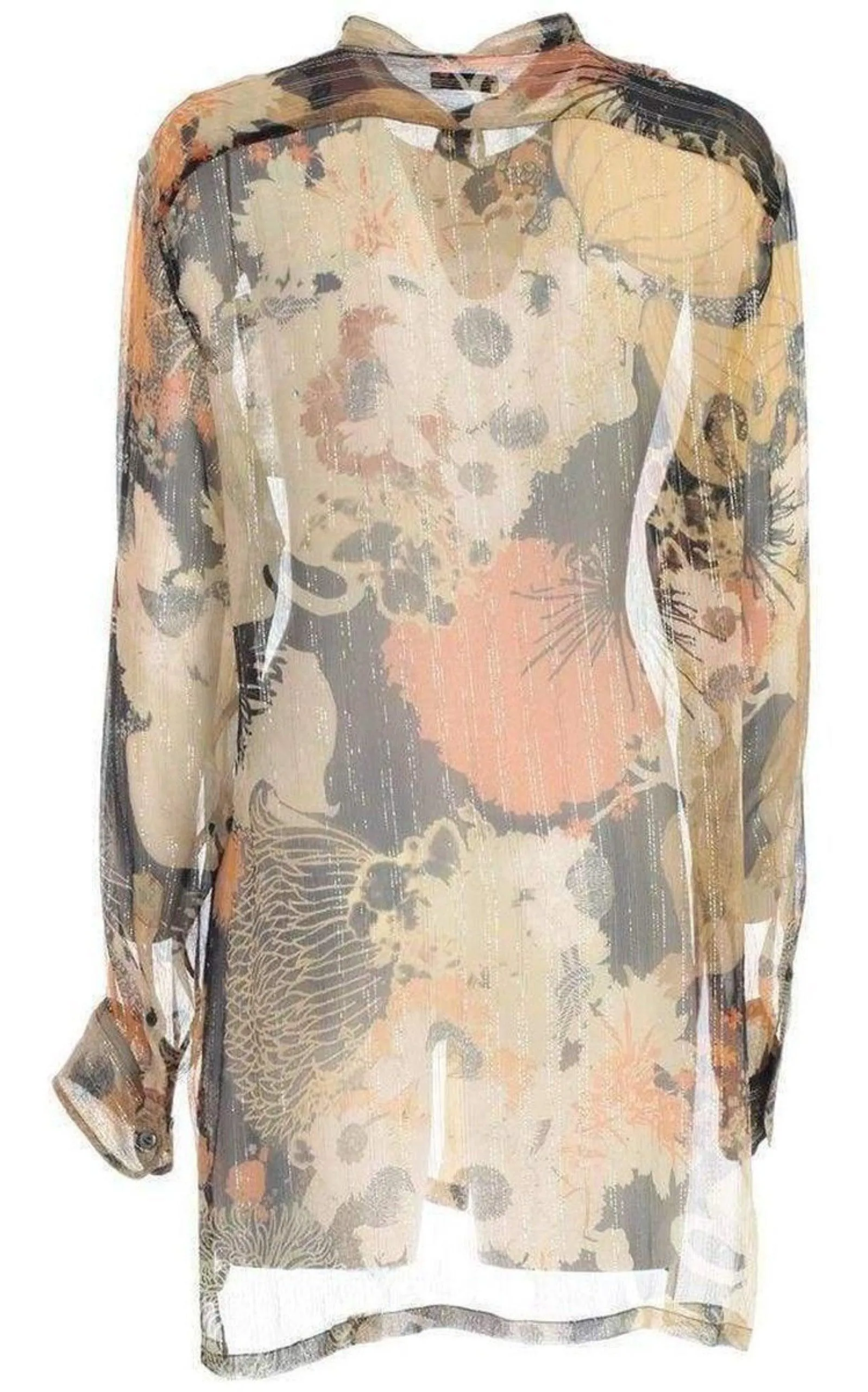 Floral Print Silk Chiffon Shirt