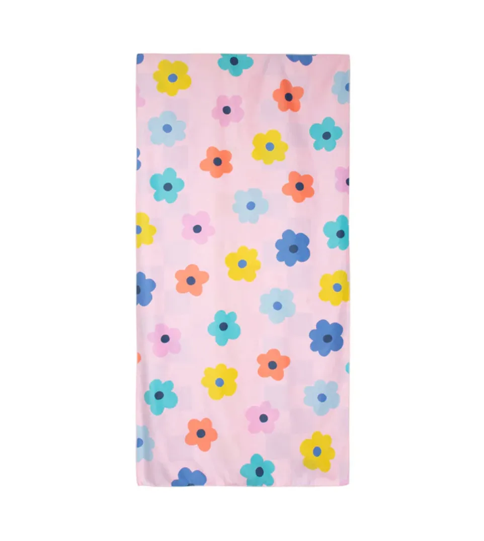 Flowers & Check Quick Dry Towel