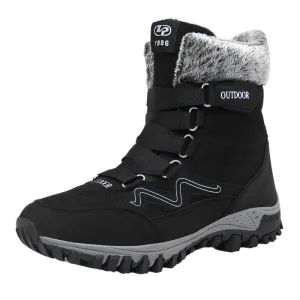 Fur Plush Warm Men Ankle Waterproof Men Boots Outdoor Non-Slip Hiking Boots