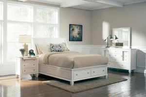 G201309KE-S4 Sandy Beach White King Four-Piece Bedroom Set