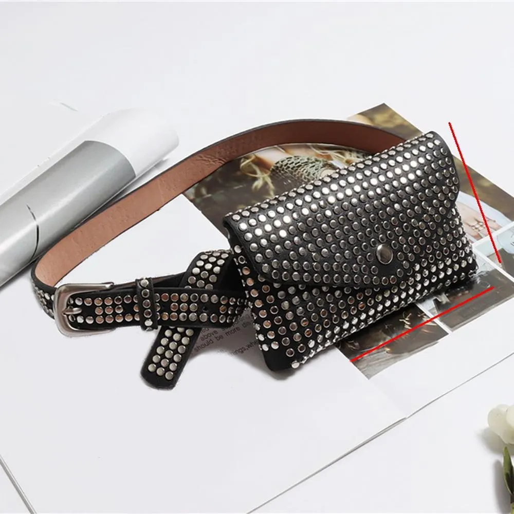 Glistening Rivet Chic Small Waist Fanny Bag