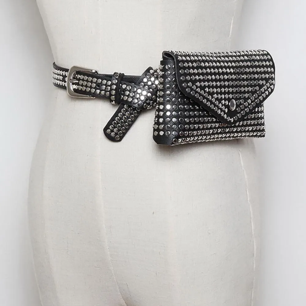 Glistening Rivet Chic Small Waist Fanny Bag