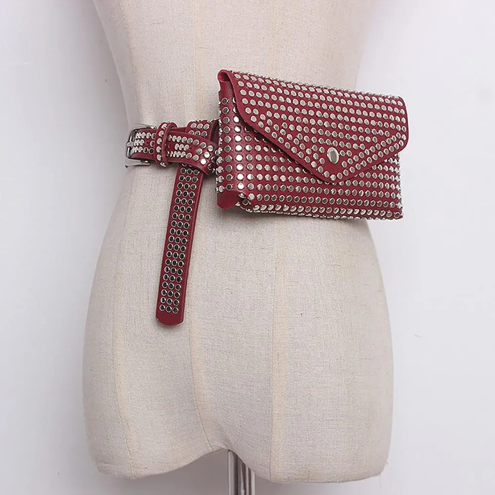 Glistening Rivet Chic Small Waist Fanny Bag