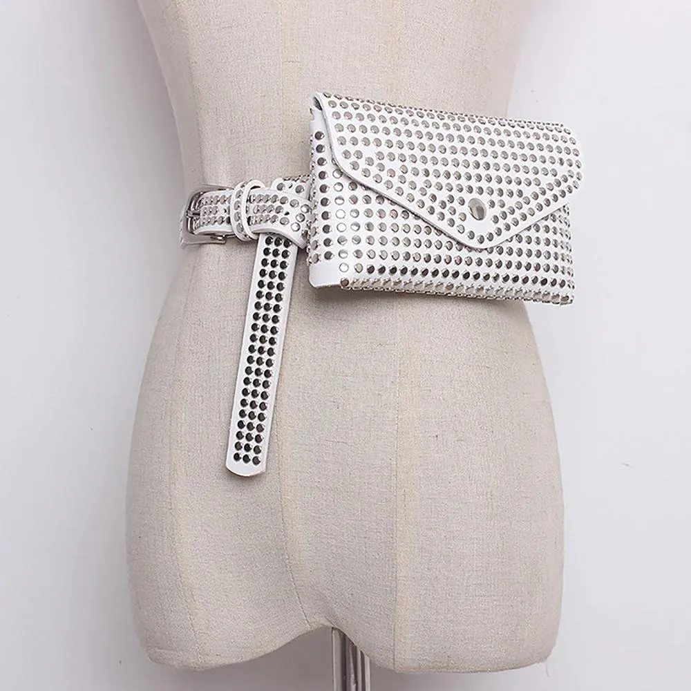 Glistening Rivet Chic Small Waist Fanny Bag