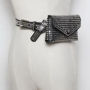 Glistening Rivet Chic Small Waist Fanny Bag