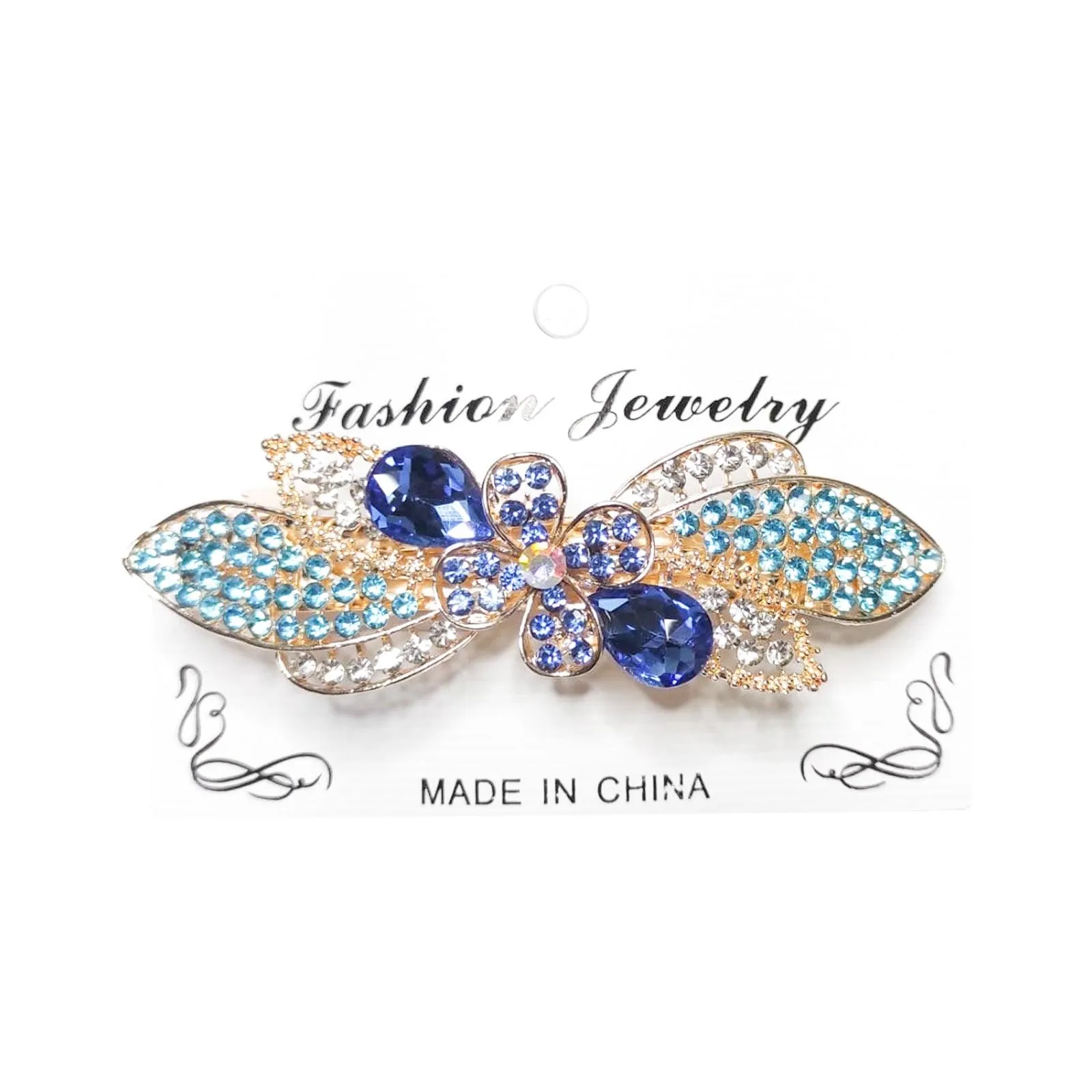 Golden Jewelry Shining Stone Hair Clip - FJ-3