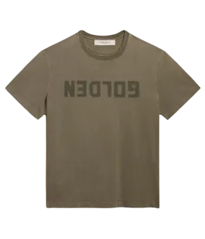 Golden Regular T-Shirt with Logo Shirt in Dusty Olive