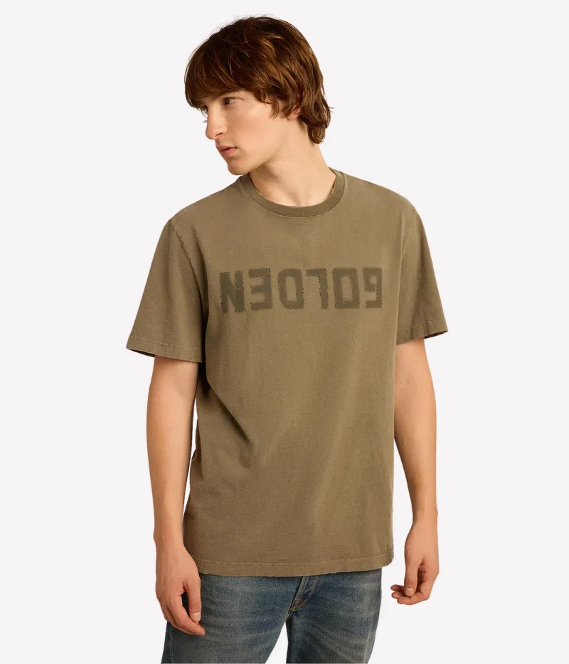 Golden Regular T-Shirt with Logo Shirt in Dusty Olive