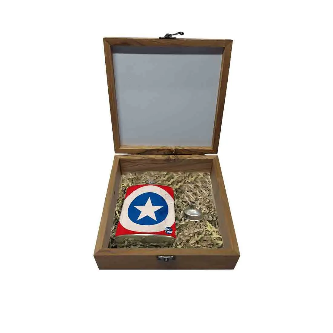 Hip Flask Gift Box -Blue And Red