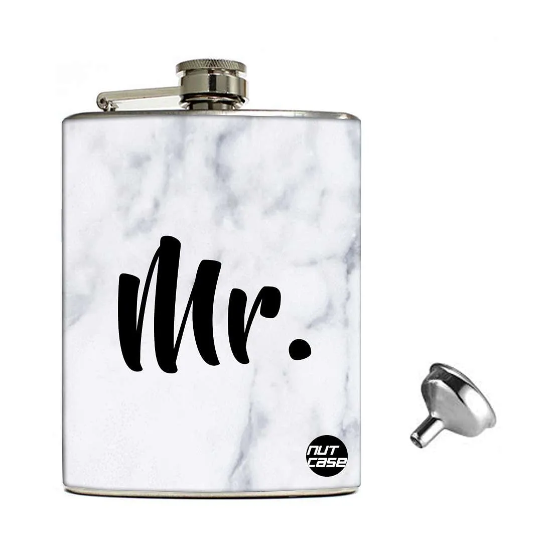 Hip Flask Gift Box -Mr. White Marble