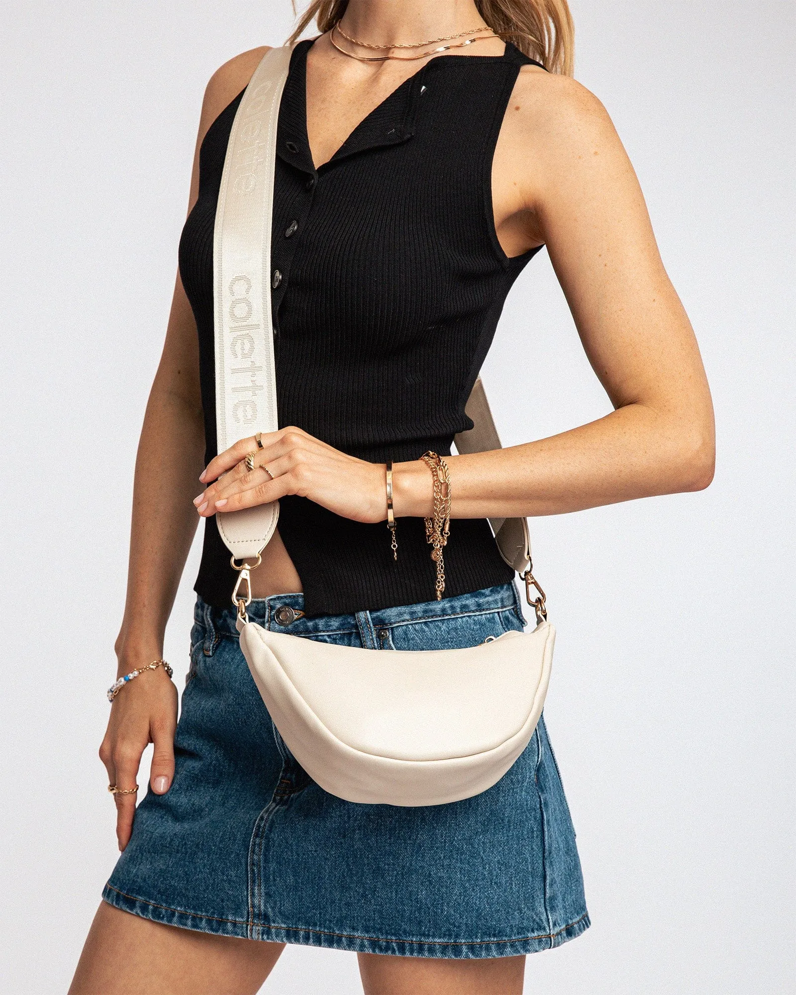 Ivory Ana Structured Sling Bag