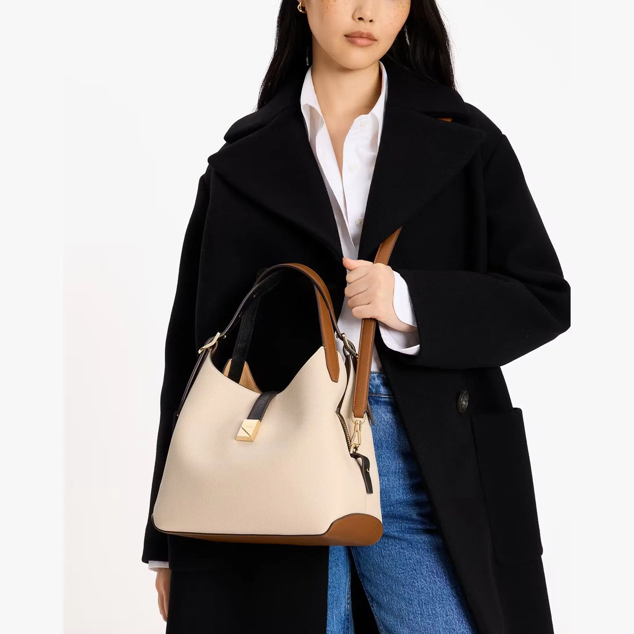 Kate Spade Deco Colorblocked Crossbody Tote in Milk Glass