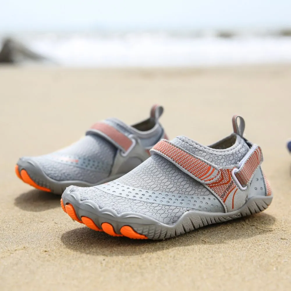 Kids' Water Shoes Barefoot Quick Dry Aqua Sports Boys Girls - Grey Size BigKid US2 = EU32