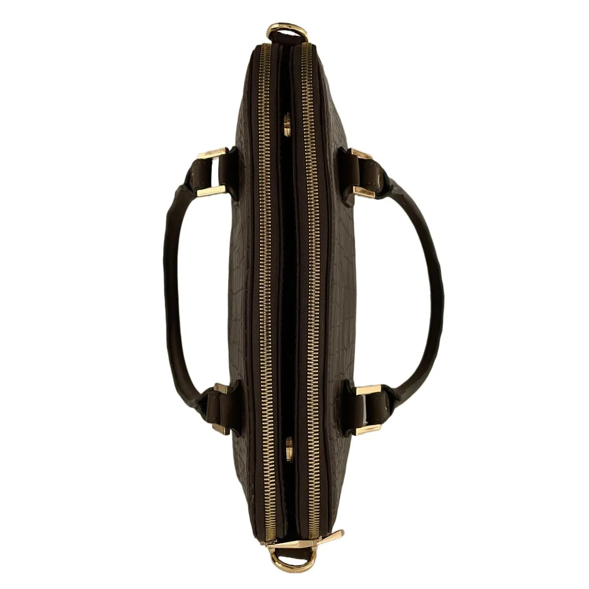 LeatherLuxe - Dark Brown Leather Office Bag: Functional Shoulder Bag