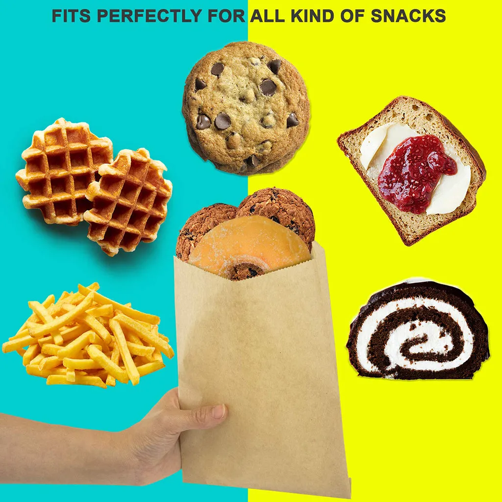 MCN320312 Kraft Gusseted Greaseproof Paper Sandwich Bags | 6x2x9”