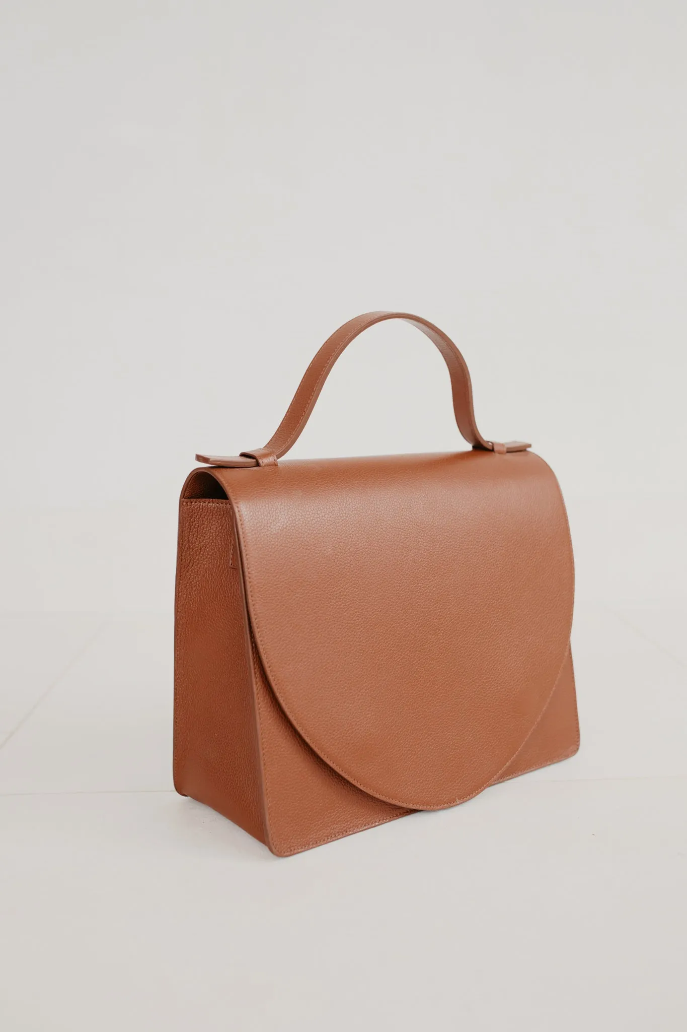 Mini Briefcase | Dark Cognac Structured