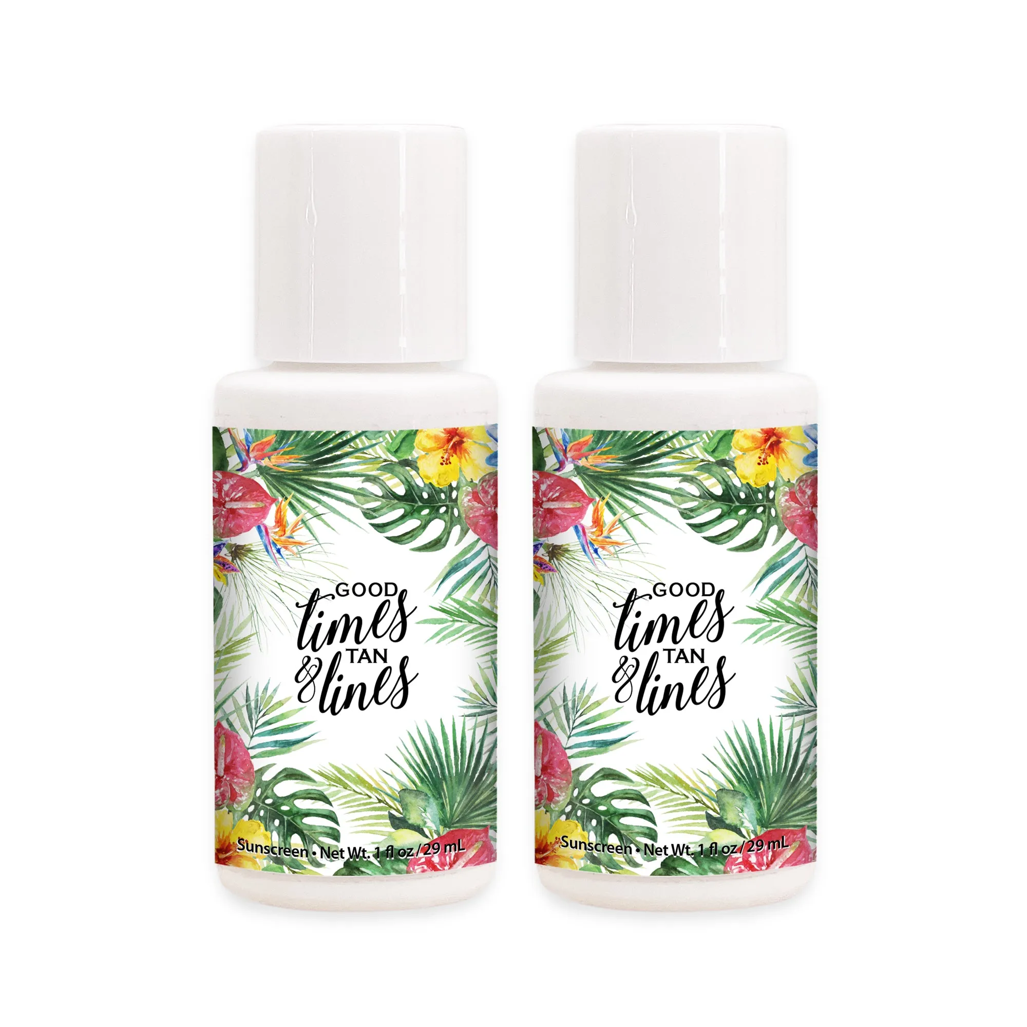 Mini Sunscreen Favor, Beach Party Favor, Bachelorette Party, Tropical Floral Sunscreen Favor, Bridal Showers, Girls' Weekend