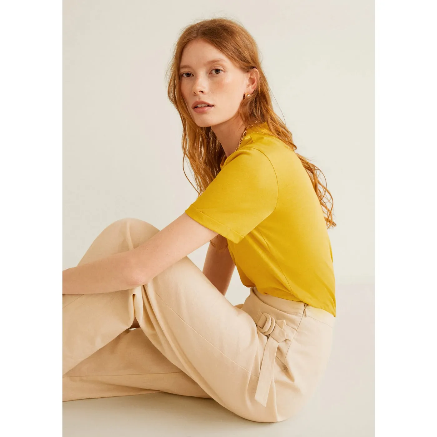 MNG Mustard Plain Tshirt