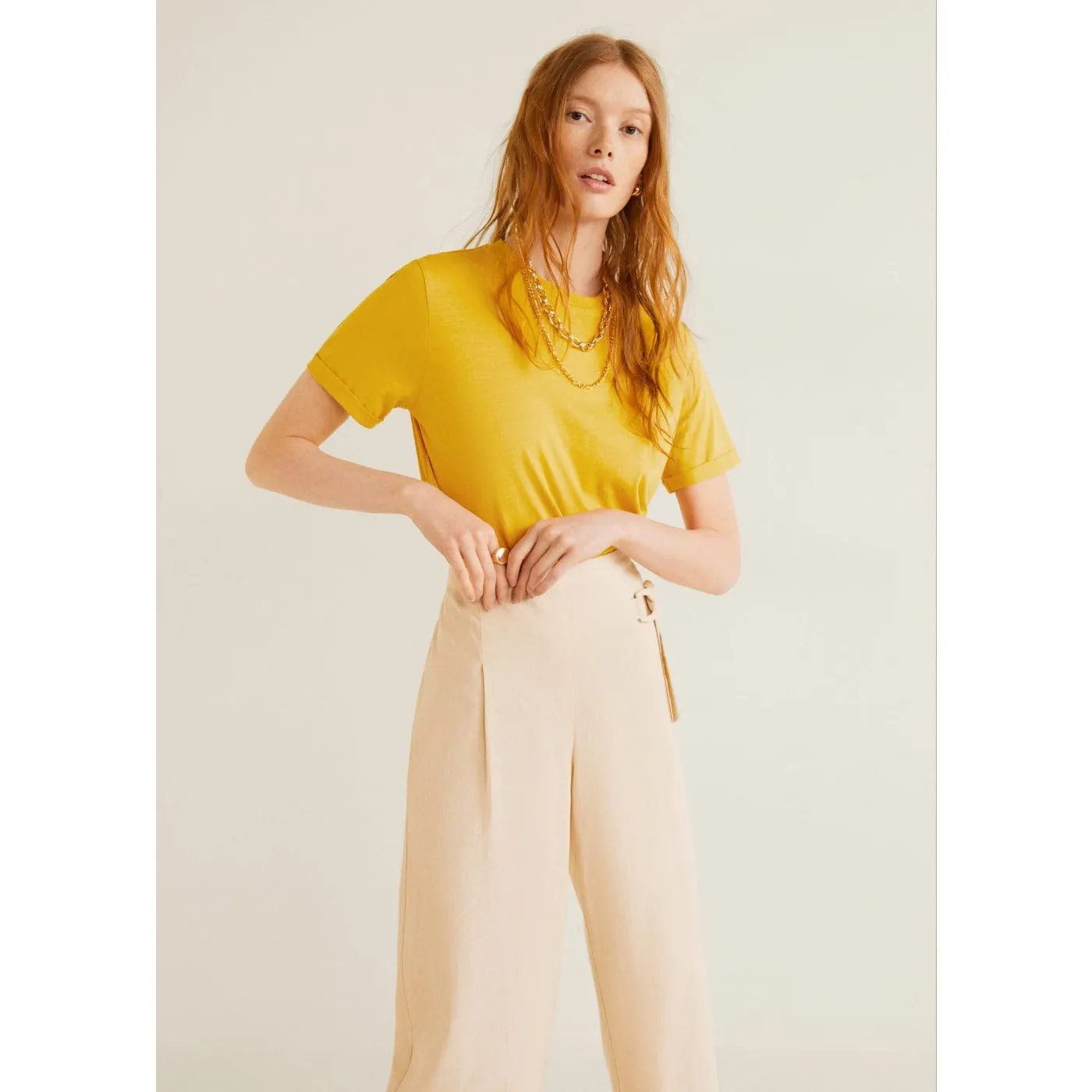 MNG Mustard Plain Tshirt