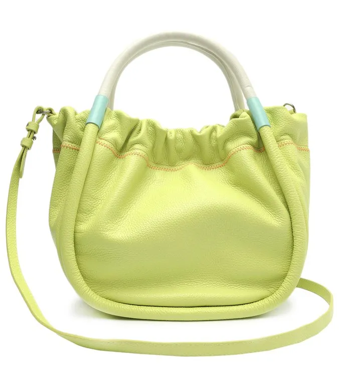 Monica Grande Green and Colored Leather Tote Bag
