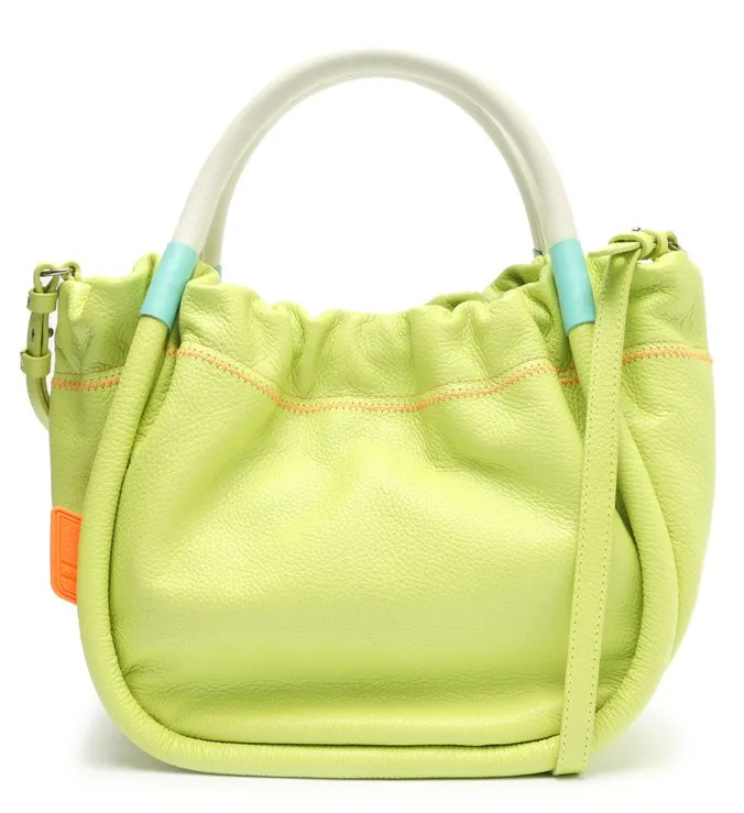 Monica Grande Green and Colored Leather Tote Bag