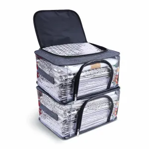 Pack of 4 Storage Box for Clothes of Plastic (44 x 32 x 24 cm)