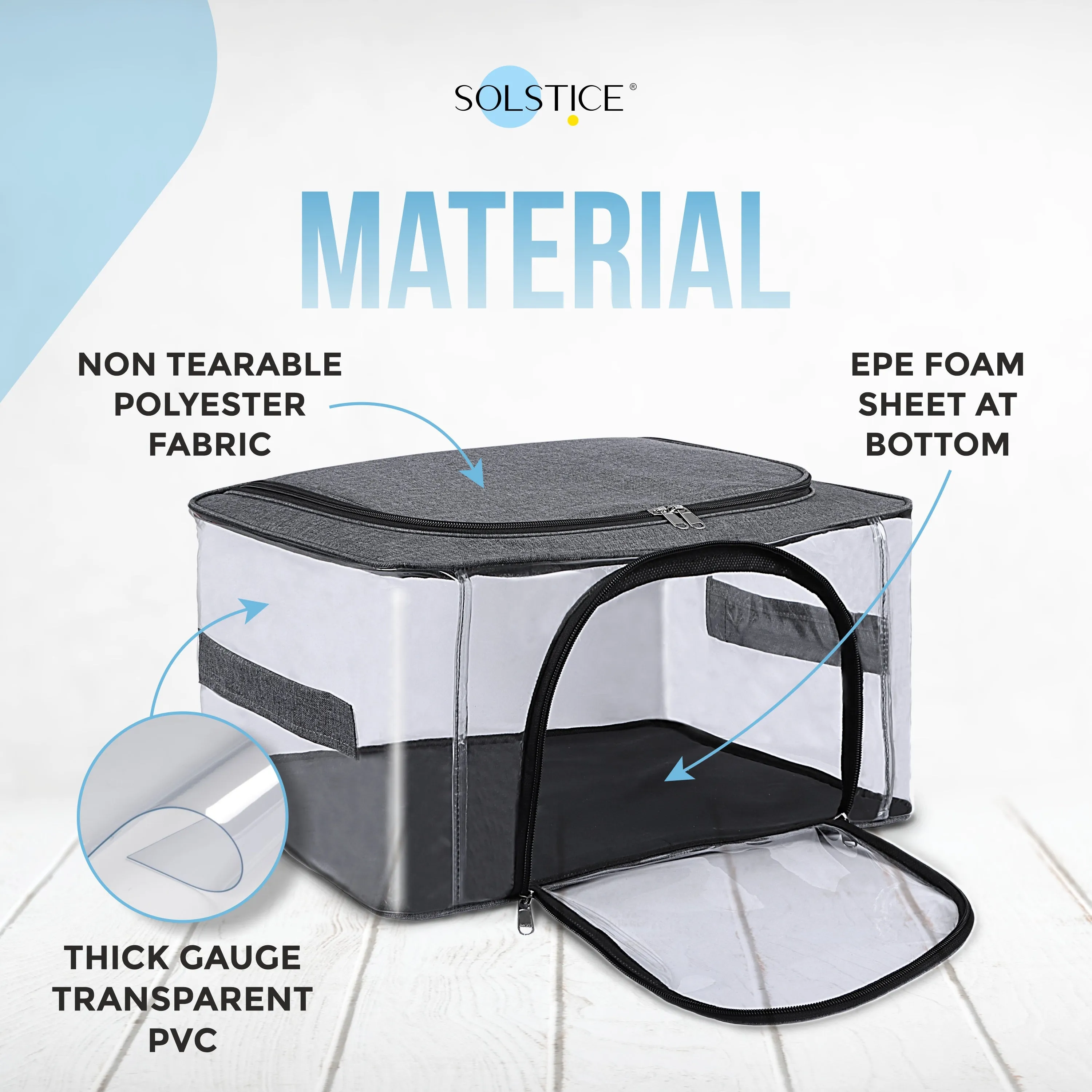 Pack of 4 Storage Box for Clothes of Plastic (44 x 32 x 24 cm)