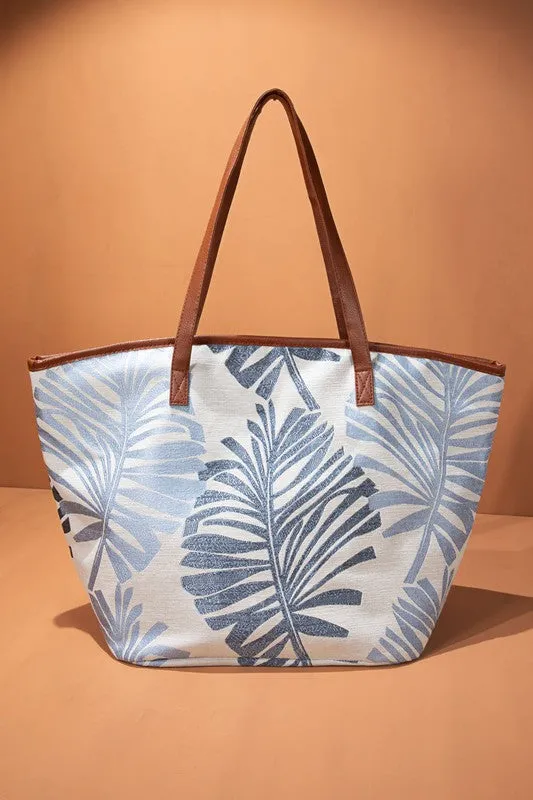 Palm Leaf Pattern Shoulder Bag