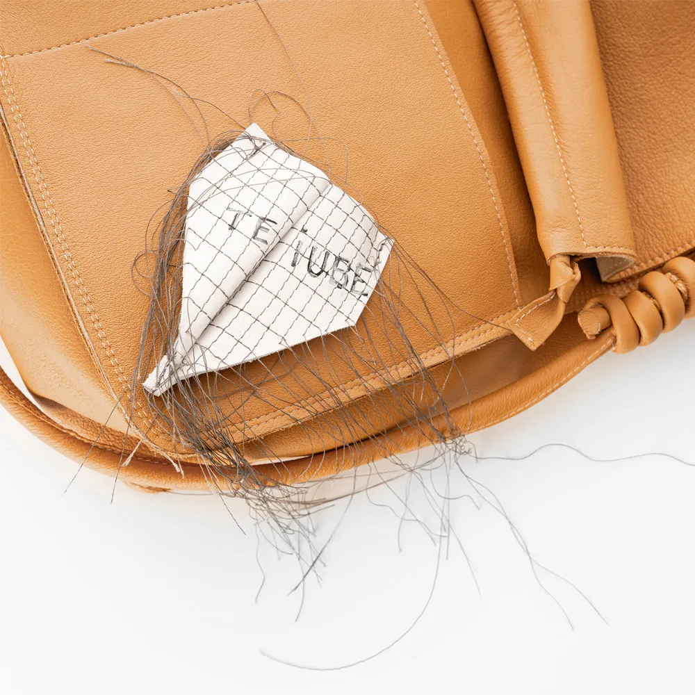 Paper Thoughts camel leather bag