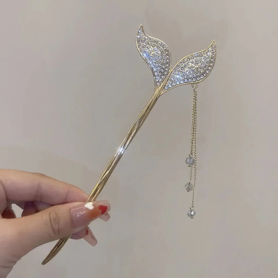 Pearl Rhinestone Mermaid Hairpin