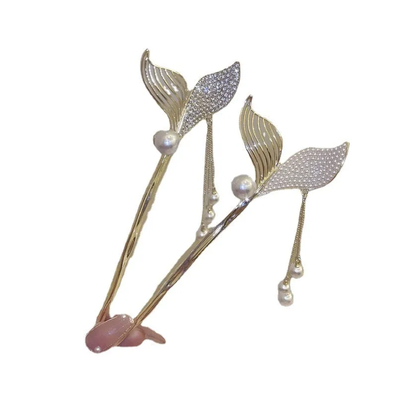 Pearl Rhinestone Mermaid Hairpin