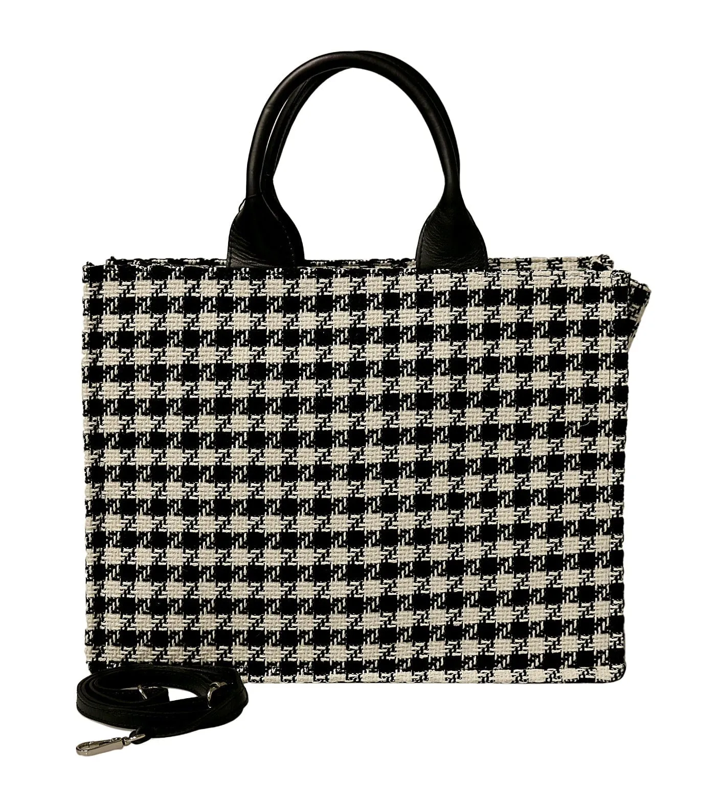 Pierre Cardin Large White Structured Tweed Canvas Shopper Tote